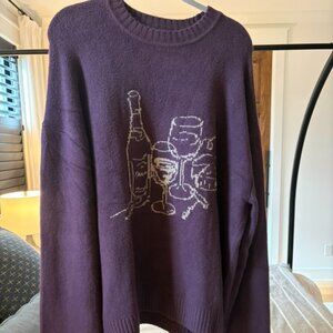 Men's Wine Graphic Sweater, Abercrombie, Large Tall